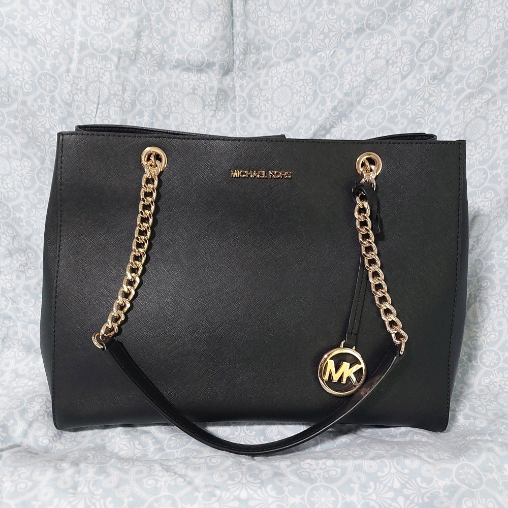 Michael Kors Black Susannah Leather Tote